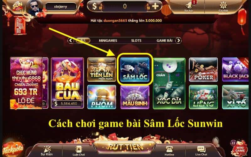 Cách chơi game bài Sâm Lốc Sunwin