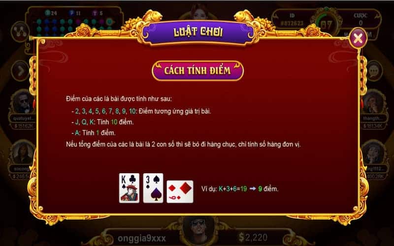 Cách tính điểm Baccarat Kim Tài Sunwin