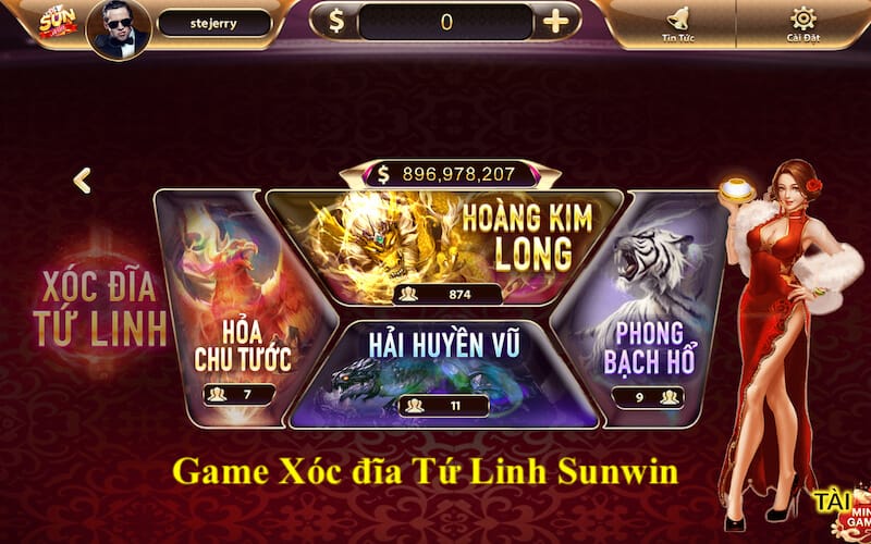 Giới thiệu game Xóc đĩa Tứ Linh Sunwin