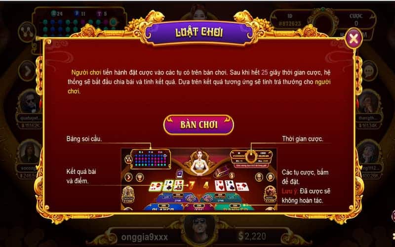 Luật chơi Baccarat Kim Tài Sunwin